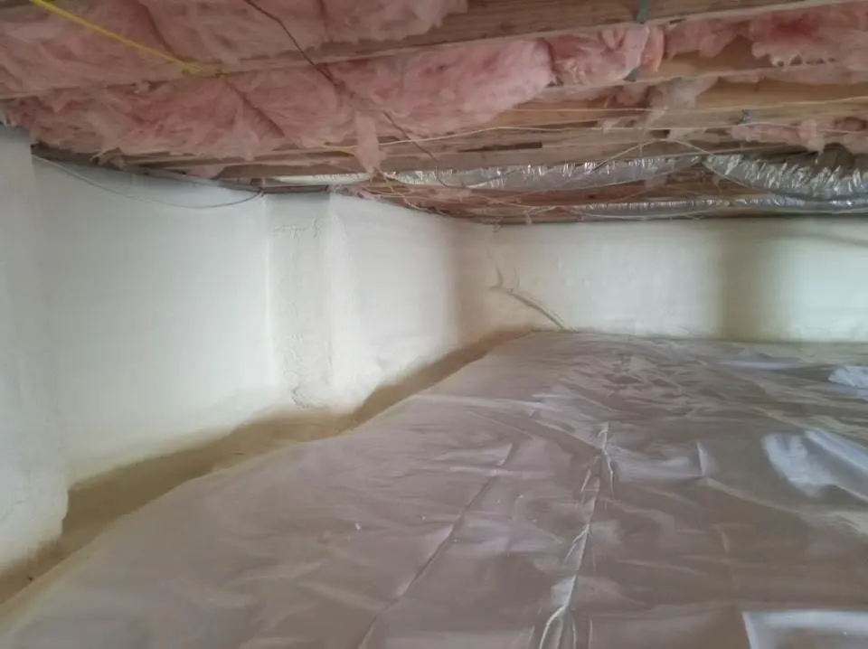 Crawl space encapsulation with closed-cell spray foam for Spray Foam Roofing in Stafford